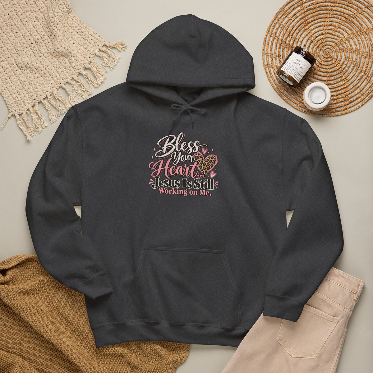 Bless Her Heart Hoodie - "Jesus Is Still Working on Me" Christian Pullover