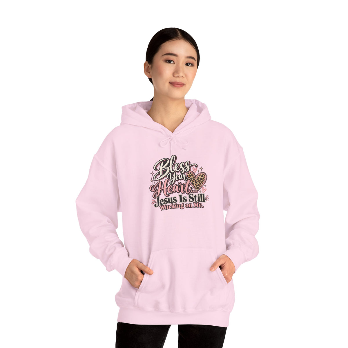 Bless Her Heart Hoodie - "Jesus Is Still Working on Me" Christian Pullover