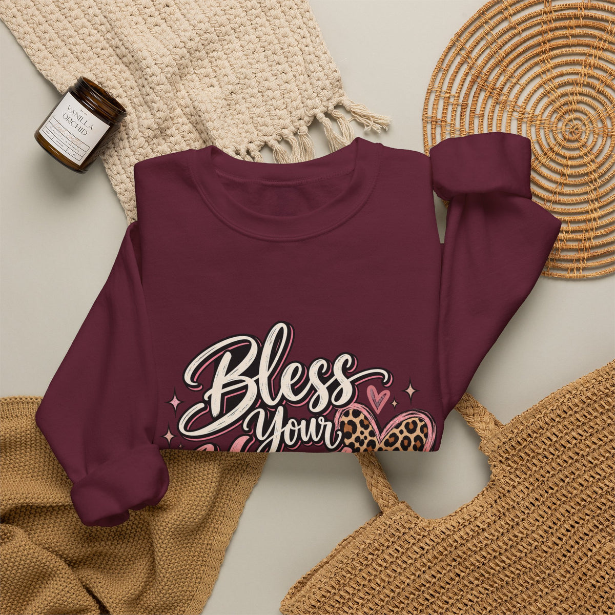 Bless Your Heart Crewneck Sweatshirt — "Jesus Is Still Working On Me" Christian Pullover