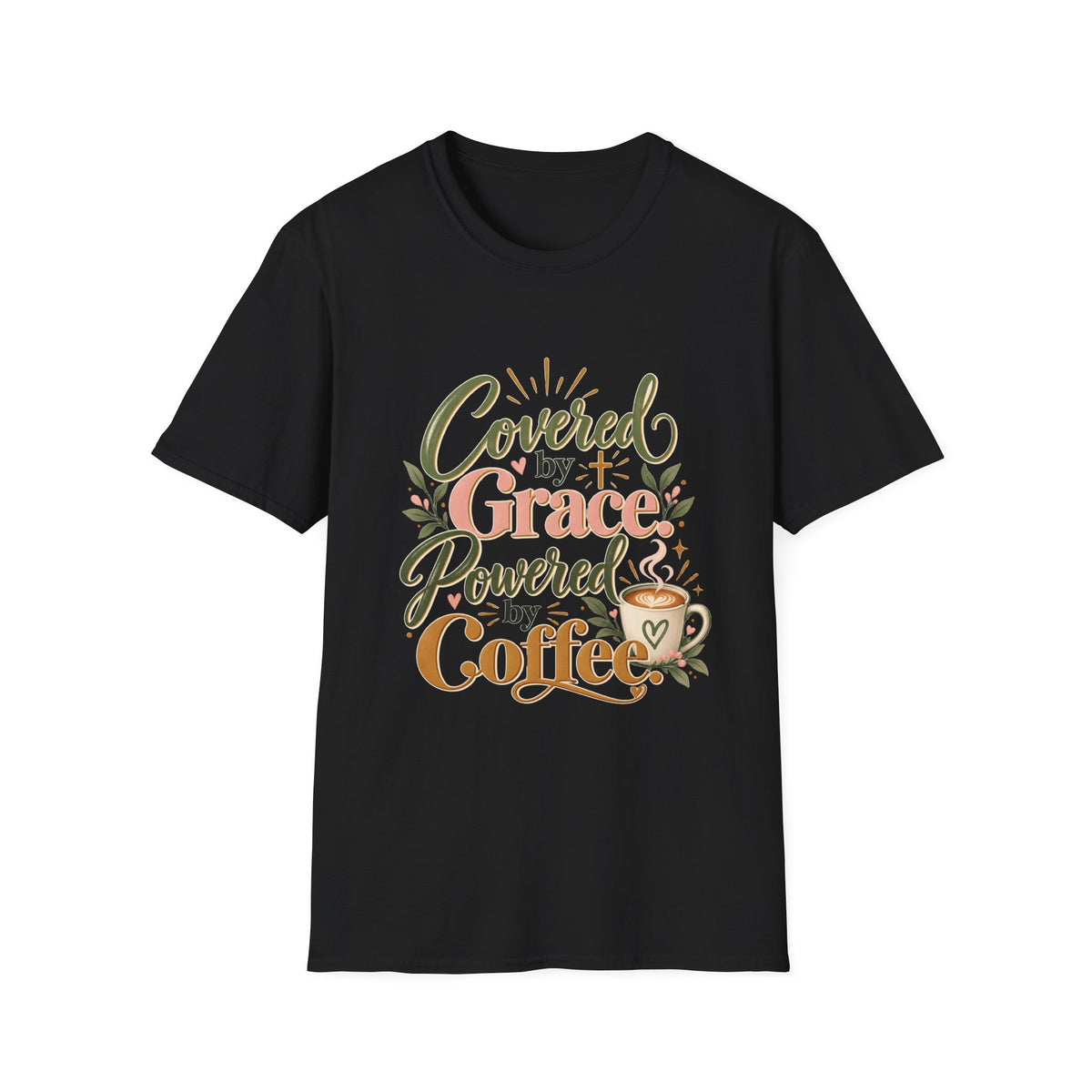 Covered by Grace, Powered by Coffee T-Shirt