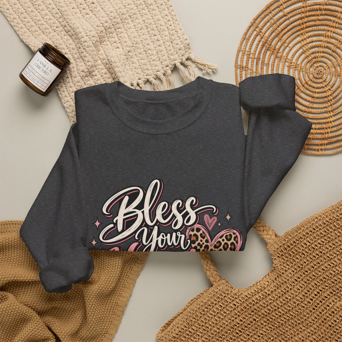 Bless Your Heart Crewneck Sweatshirt — "Jesus Is Still Working On Me" Christian Pullover