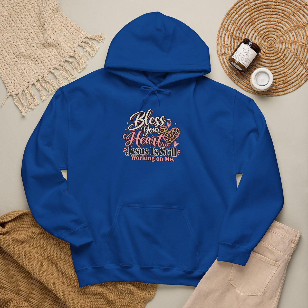 Bless Her Heart Hoodie - "Jesus Is Still Working on Me" Christian Pullover